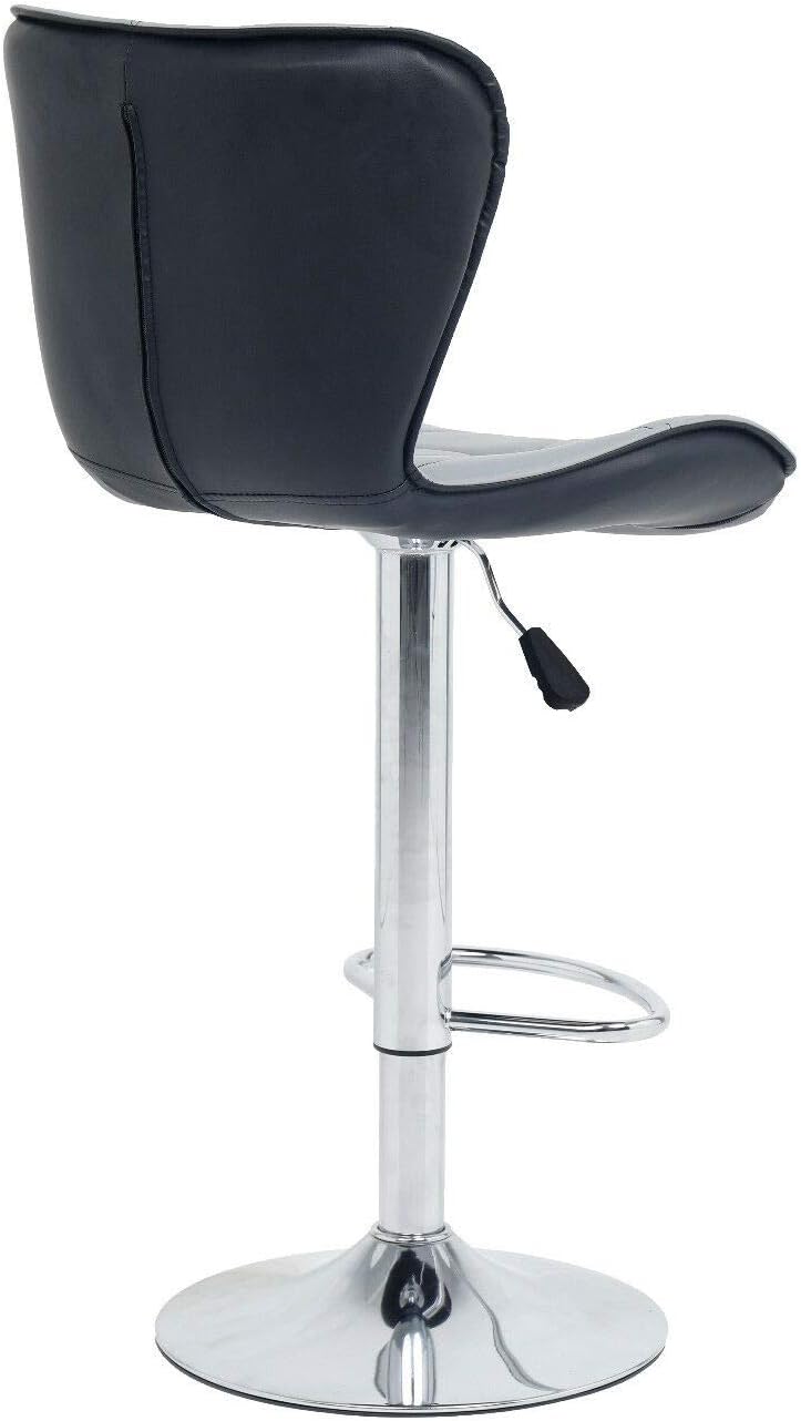 Grey With Black Back Millies Design Set Of 3 Barcelona Bar Stools Set With Backrest Pack Of 3 Leatherette Exterior Chrome Footrest And Base Adjustable Swivel Gas Lift Home Kitchen Furniture