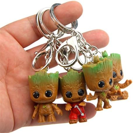 ZJKC 4PCS Anime Guardians of the Galaxy Q version Treant Grote Key chain Action figure PVC Doll Ornaments Toys Christmas Gifts