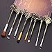 YINUO Vintage Game of Thrones Metal Handle Makeup Brush Sets Gift,Foundation Blending Powder Eyeshadow Blush Cosmetic Brush Set with Silver Bag Pack of 8 (Game of Thrones[Bronze])