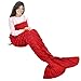yashidali Wearable Mermaid Tail Blanket Crochet, All Seasons Warm Knitted Bed Blankets Sofa Living Room Quilt for Kids and Adults, Fish-Scales Pattern, 70.9