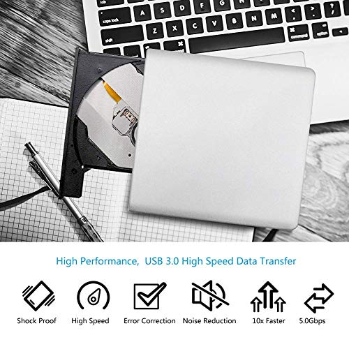 External 4K 3D Blu Ray DVD Drive, Portable USB 3.0 Blu Ray CD DVD Player Reader Disk for Mac OS, Windows 7/8/10,Linxus, Laptop