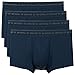 DAVID ARCHY Men's Underwear Micro Modal Dual Pouch Trunks Support Ball Pouch Bulge Enhancing Boxer Briefs for Men 3 or 4 Pack Navy Blue