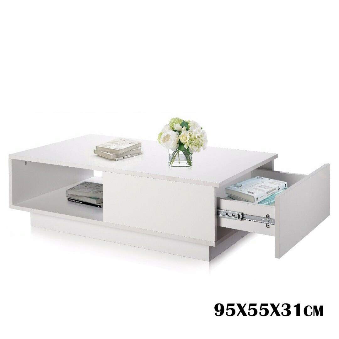 Couchtisch Wohnzimmertisch Hochglanz Weiss Mit 4 Schubladen Modern Design Sofatisch Kaffeetisch Tisch Holz Fur Wohnzimmer Buro Wohnzimmermobel 95 X 60 X 31 Cm Sidra Hospital