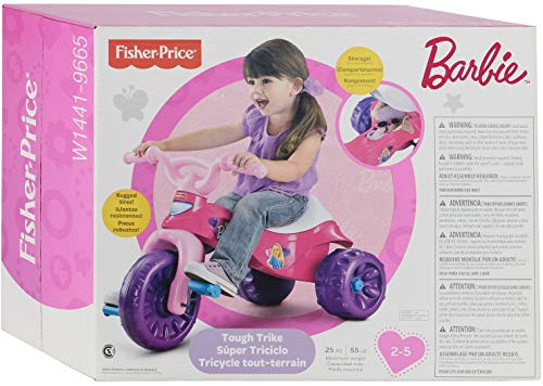 Fisher-Price Barbie Toddler Tricycle Tough Trike Bike with Handlebar