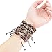 YUEAON handmade multi-style vintage leather cord bracelets cuff bangles rope wristbands Braided wrap tribal bracelet unisex for men women boys girls fashion jewelry adjustable brown 5pcs