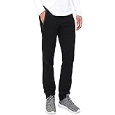 SCR Mens Tall Sweatpants - Fleece Lined Cotton Sweat Pants for Men - 32Wx34L Men's Workout Pants with Zipper Pockets and Drawstring Elasic Waist (Black)