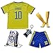 2017/2018 Juventus Away #10 DYBALA Football Futbol Soccer Yellow Kids Jersey Shorts Socks Set Youth Sizes