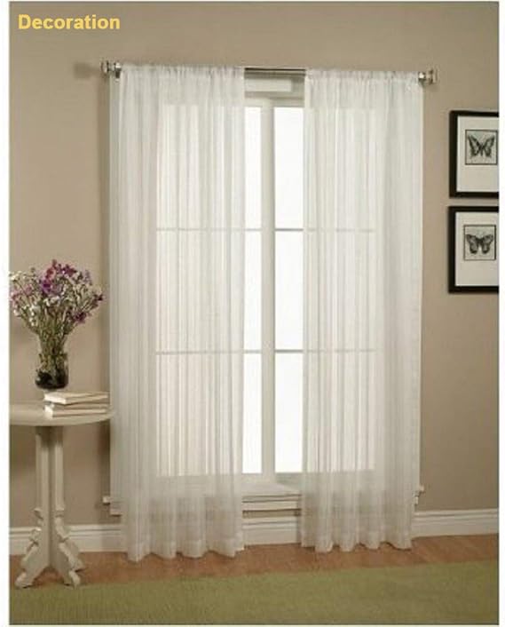 Balock Schuhe Elegante Gardinen Transparent Voile Vorhänge,Schlafzimmer