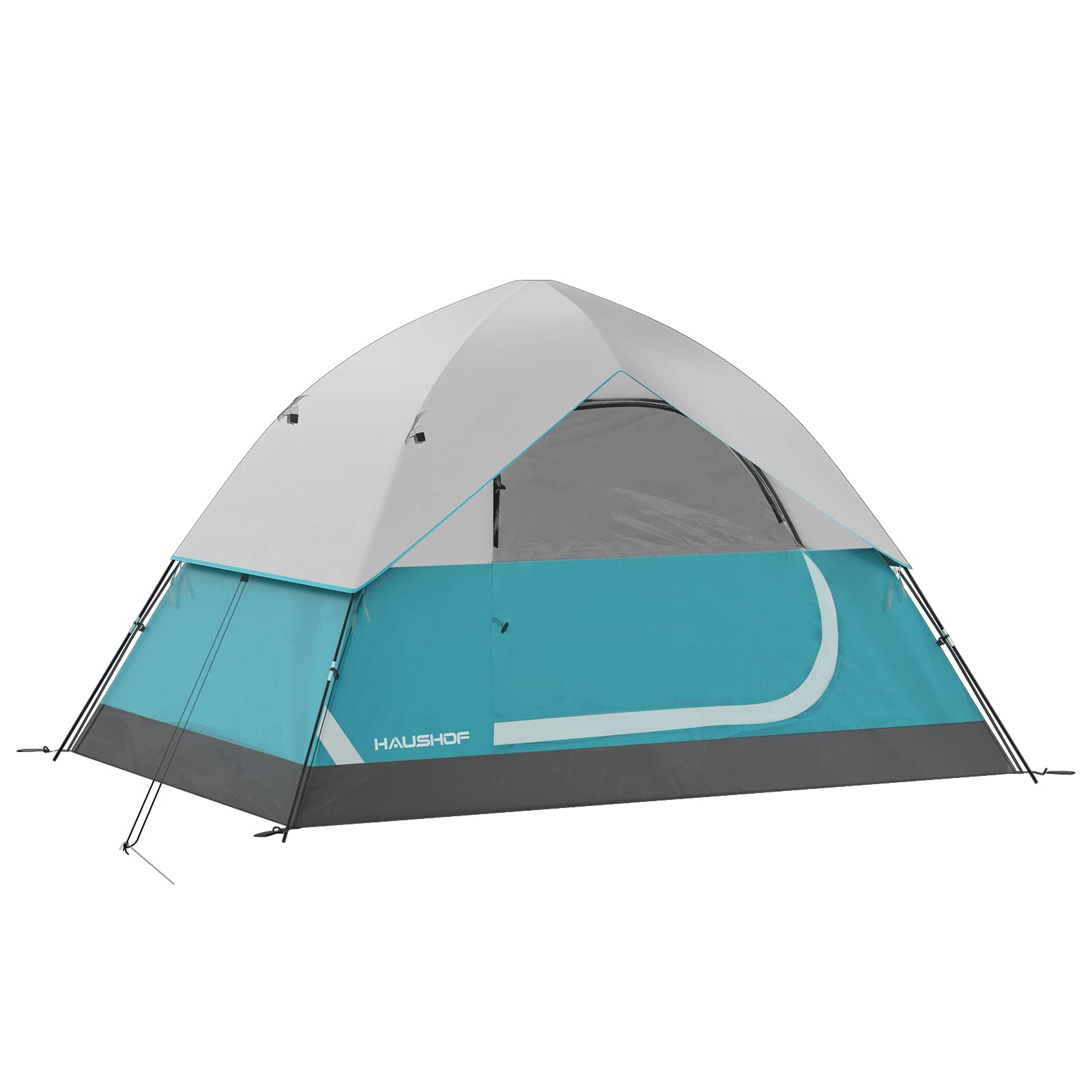 HAUSHOF 2/4-Person Family Dome Tent with Removable Rain-Fly, Easy Set Up Portable Camping Tent for Backpacking Hiking Backyard Outdoor, Green/Blue/2-person/4-person