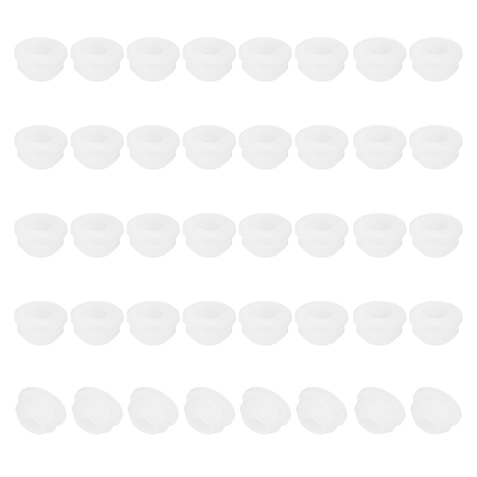 PATIKIL 6.5mm Diameter Silicone Hole Plug, 40 Pcs Round Snap in Type Locking Furniture Button Protective Cover Cap Head Fit for 6.5-7mm Hole for Seal Bulkhead Cylinder Hole, Translucent