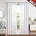 jinchan Sheer Curtains Floral Embroidered for Girls Room Blue Rose Buds Retro Voile Curtain Panels for Living Room Rod Pocket 2 Panels 95 inch