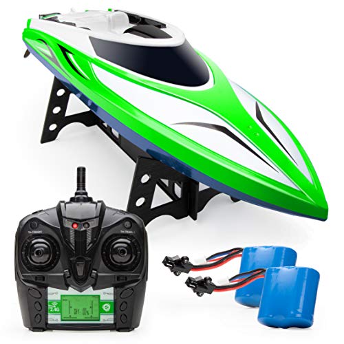 Force1 Velocity RC Boat - H102 Remote Control Boats for Pools and Lakes, 20+ mph High Speed Boat Toys (Green)