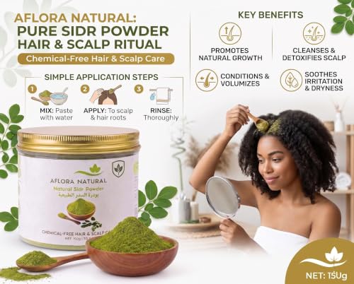 Pure Sidr Leaf Powder for Hair, 150gm, 100% Natural Herbal Hair Care, Strengthens Roots, Reduces Hair Fall, Promotes Healthy Scalp & Shine, Chemical-Free, Fine Powder, All Hair Types