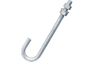 OTTFF 4 Pack 5/8"-11 x 9-7/8" J Bolt Anchor for Concrete Post Deck Fence, Porch, Hot Dipped Galvanized Steel Foundation Bolt