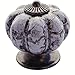 DIY Decor Hub - 10 pcs Antique Silver Ceramic Pumpkin Cabinet Knobs with Gray Marble Finish for Cabinets, Drawers, Dressers, Cupboards