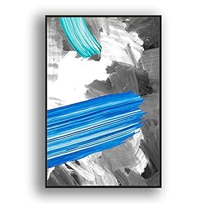 Framed Canvas Wall Art for Living Room, Bedroom Colored Brush Canvas Prints for Modern Home Decoration Ready to Hang - 16"x24" inches