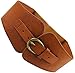 LVGE Women's Wide Retro Flower Embossing Elastic Stretch Cinch Waist Belt Brown