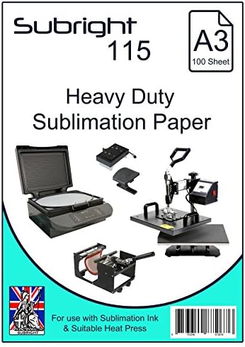 Subright 115gsm A3 Heavy Duty Dye-Sublimation Paper - 100 Sheet Pack