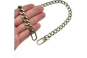 HAHIYO Purse Chain Strap Length 15.7 inches Bronze for Shoulder Cross Body Sling Purse Handbag Clutch Replacement Strap Comfortable Flat 0.4” Wide Enough 2.4mm Extra Thick Metal Strap 1 Pack