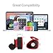 True Wireless Bluetooth Earbuds Stereo Earphones Dual In-ear Noise Isolation Mini Sports Headset Headphones with Mic (Red)