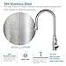 JZBRAIN Stainless Steel Kitchen Faucet, 19 Inch Height Kitchen Faucet with Pull Down Sprayer, Pull-Out Kitchen Sink Faucet with Stream Spray and Pause Functions Sprayer Head, Height 19 Inch