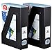 Acrimet Magazine File Holder, Durable Rack, Space-Saving Organizer (Plastic) (Black Color) (2 pack)