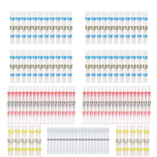 110 PCS Solder Seal Wire Connector, Astrowire Heat Shrink Butt Waterproof Connectors Electrical Insulated Terminals with Case