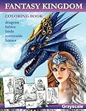 Fantasy Kingdom. Grayscale Adult coloring book by Alena Lazareva