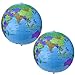 Pangda 16 Inch Inflatable Globe Inflatable World Globe Beach Ball Globe for Educational Beach Playing, Colorful (2)
