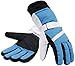 Simplicity Men's 3M Thinsulate Winter Waterproof Ski Gloves,Blue White Black,M