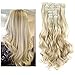 SARLA 7Pcs Hair Extensions Dirty Blonde 20 Clip in Full Head Curly Wavy Synthetic Hairpiece Heat Friendly Fiber