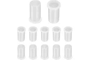 uxcell 12pcs Flanged Sleeve Bearings Plastic Bushings ID 15mm x OD 18mm x Length 35.5mm Nylon Bushings, White