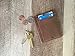 Andar Leather Slim Wallet with ID Window, Minimalist Front Pocket RFID Blocking Card Holder Made of Full Grain Leather - The Freeman (Saddle Brown)
