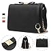 Small Crossbody Purse Wallet Pu Leather Bags with Bowknot Chain Strap for Women Shoulder Handbags (Black)