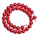 8mm Red Coral Beads Round Loose Gemstone Beads for Jewelry Making Strand 15 Inch (47-50pcs)