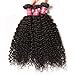 Longqi Beauty Unprocessed Brazilian Curly Virgin Human Hair Weave 3 Bundles with 1 piece Free Part Lace Top Closure 100% Human Hair