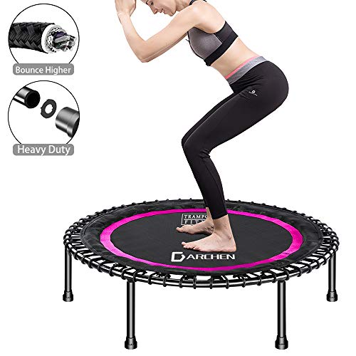 DARCHEN 450 lbs Mini Trampoline for Adults, Indoor Small Rebounder Exercise Trampoline for Workout Fitness, 450 lbs Max-Load Bungees for Quiet and Safely Cushioned Bounce, 40 Inch Gym Trampoline - Thumbnail 7