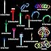 LaRibbons Christmas Glow-in Dark Party Supplies, 296 Pack Glow Sticks in Bulk, Christmas Themed Designer ( Snowman, Christmas Tree, Stocking ) Bracelets, Necklace, Glasses, Magic Wands and More