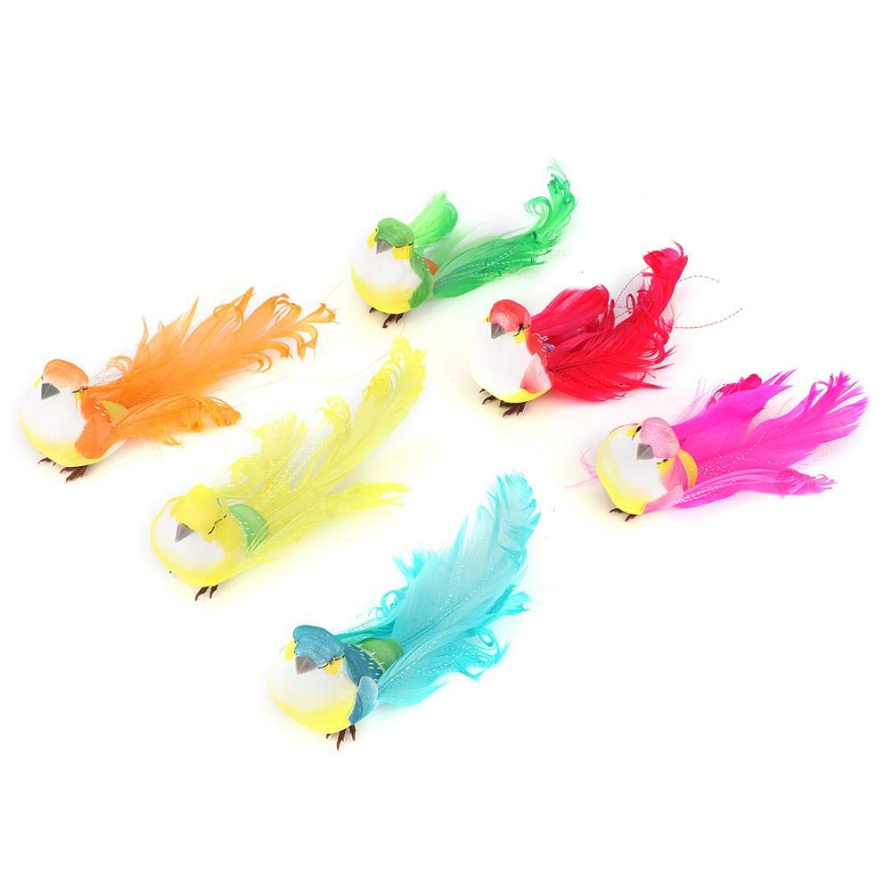 HERCHR 12Pcs Artificial Simulation Foam Birds with Clip, Artificial Bird Decoration Colorful Feather Birds On Clips Christmas Tree for Wedding Wreath Ornament