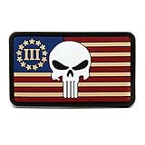 American Flag, Punisher and Three Percenter PVC Rubber Morale Patch Military Morale Patch Velcro Backed By NEO Tactical Gear