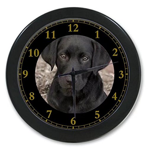 Labrador Retriever Dog Puppy Custom Wall Clock Quartz 9.65" Home Office Black Clock Decor Gifts