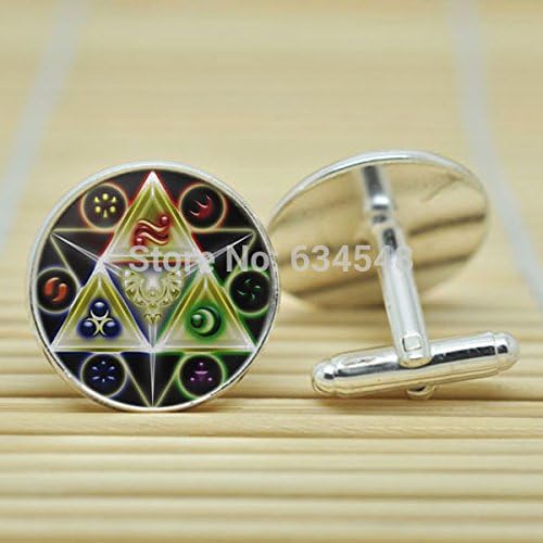 Pretty Lee Legend Of Zelda Silver Cufflinks Glass Cabochon Cufflinks C3233