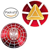 Fidget Spinner Iron Man & Spider Man, Smooth Custom Round Shaped Hand Spinners with Ceramic Bearing, Metal and Durable. Stress Reducer Toy & Perfect for ADHD, ADD, Anxiety (2 pack)