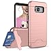 Galaxy S8 Case, Teelevo [Card Slot Holder] Dual Layer Heavy Duty Shock Absorbent Wallet Case with Credit Card Slot and Kickstand [Protective Card Case] for Samsung Galaxy S8 (2017) - Rose Gold