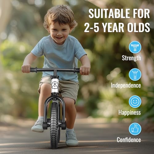SEREED Toddler Balance Bike 2 Year Old, No Pedal Kids Bike Toys for 2-5 Years Old, Kids Bicycle with Tool-Free Adjustable Seat and Handlebar, Gift for 2-3 Boys Girls