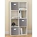 homyfort Cube Storage Bins,Foldable Cloth Boxes Baskets Organizer for Closet,Home,Office, Bedroom with Plastic Handles Set of 6 Grey Large 12x12x12