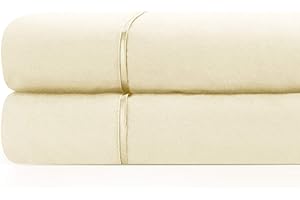 Zen Home Luxury Flat Sheet (2-Pack) - 1500 Series Luxury Brushed Microfiber w/Bamboo Blend Treatment - Eco-Friendly and Wrinkle Resistant - Queen - Cream