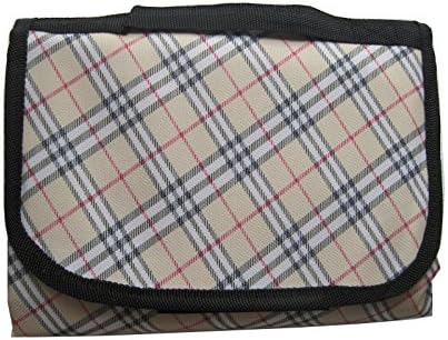 Oustore 57" x 78" Stripe Printed Handy Mat with Strap,Waterproof Blanket, Outdoor Beach Camping Picnic Mat ,Picnic &amp; Outdoor Blanket (beige)
