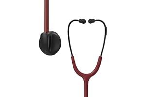 Clairre Single Head Stethoscope for Doctors/Nurses/Nursing School Students, Medical and Home Use with Accessories Name Tag, FSA HSA Eligible (Burgundy Tube, Without EVA Case)