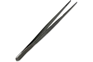 Eisco Labs - 6 Inch Stainless Steel Forceps - Precision Tweezers, Laboratory, Medical, and Educational Use - Durable, Corrosion-Resistant, Serrated Tips for Secure Grip - Dissection, Specimen Handling